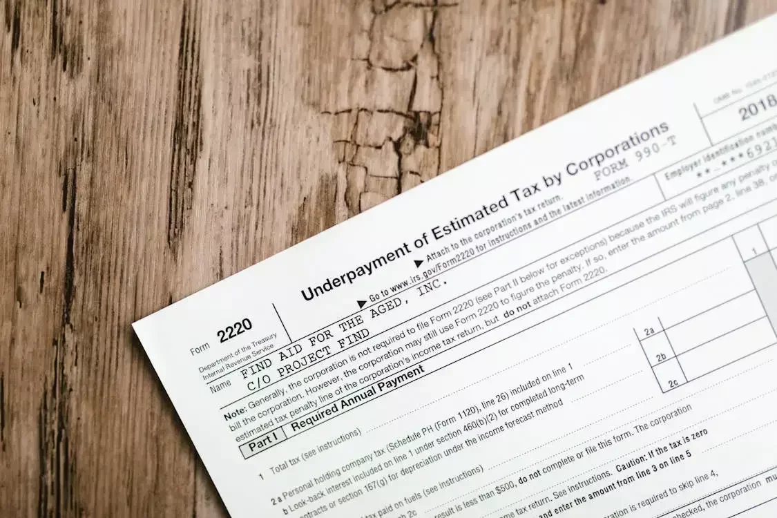 Corporate tax document representing regulatory compliance, risk management, and corporate governance services provided through fractional governance leadership.